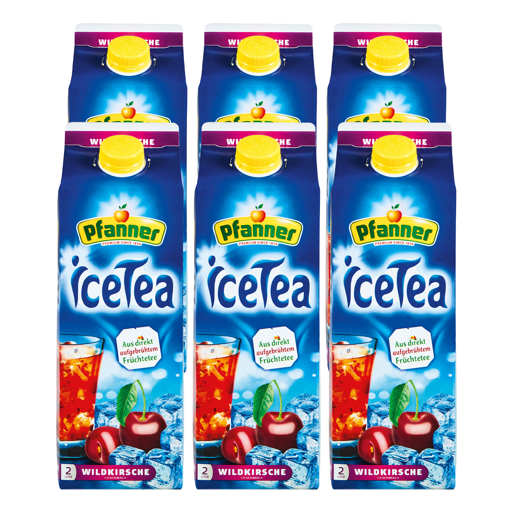 Pfanner Eistee Wildkirsche 2 Liter, 6er Pack - Bild 1