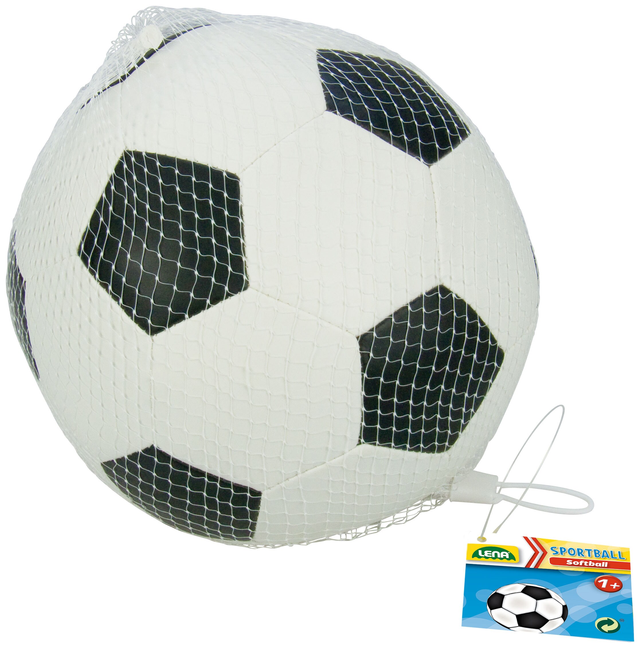 Soft-Fu&szlig;ball 18 cm, schwarz/wei&szlig; - Bild 1