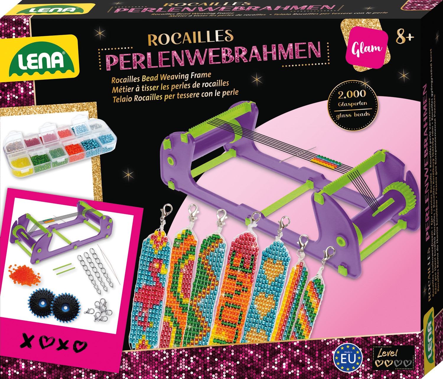 Rocailles Perlenwebrahmen, Faltschachtel - Bild 1