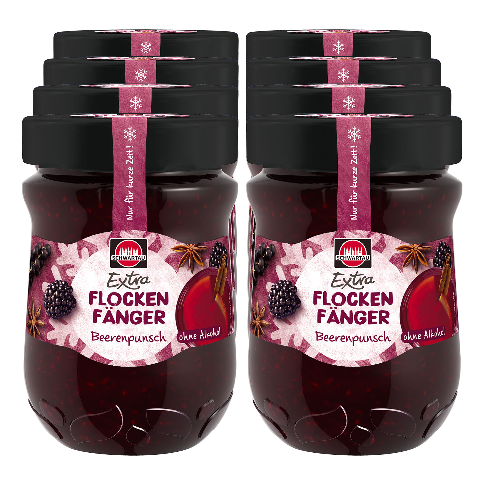 Schwartau Extra Flockenf&auml;nger Beerenpunsch 340 g, 8er Pack - Bild 1