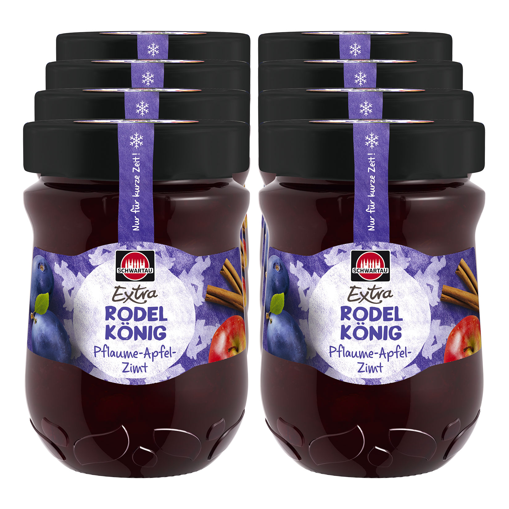Schwartau Extra Rodelk&ouml;nig Pflaume-Apfel-Zimt 340 g, 8er Pack - Bild 1