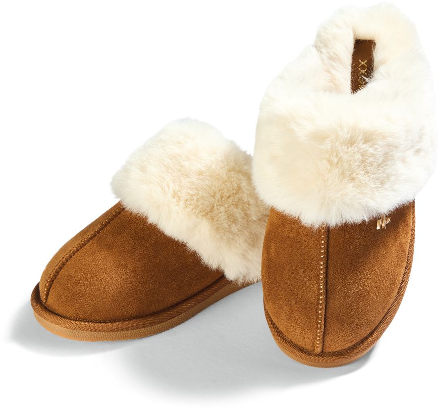 Mexx Damen und Herren H&uuml;ttenhausschuhe - Damen, cognac Gr. 38/39 - Bild 1