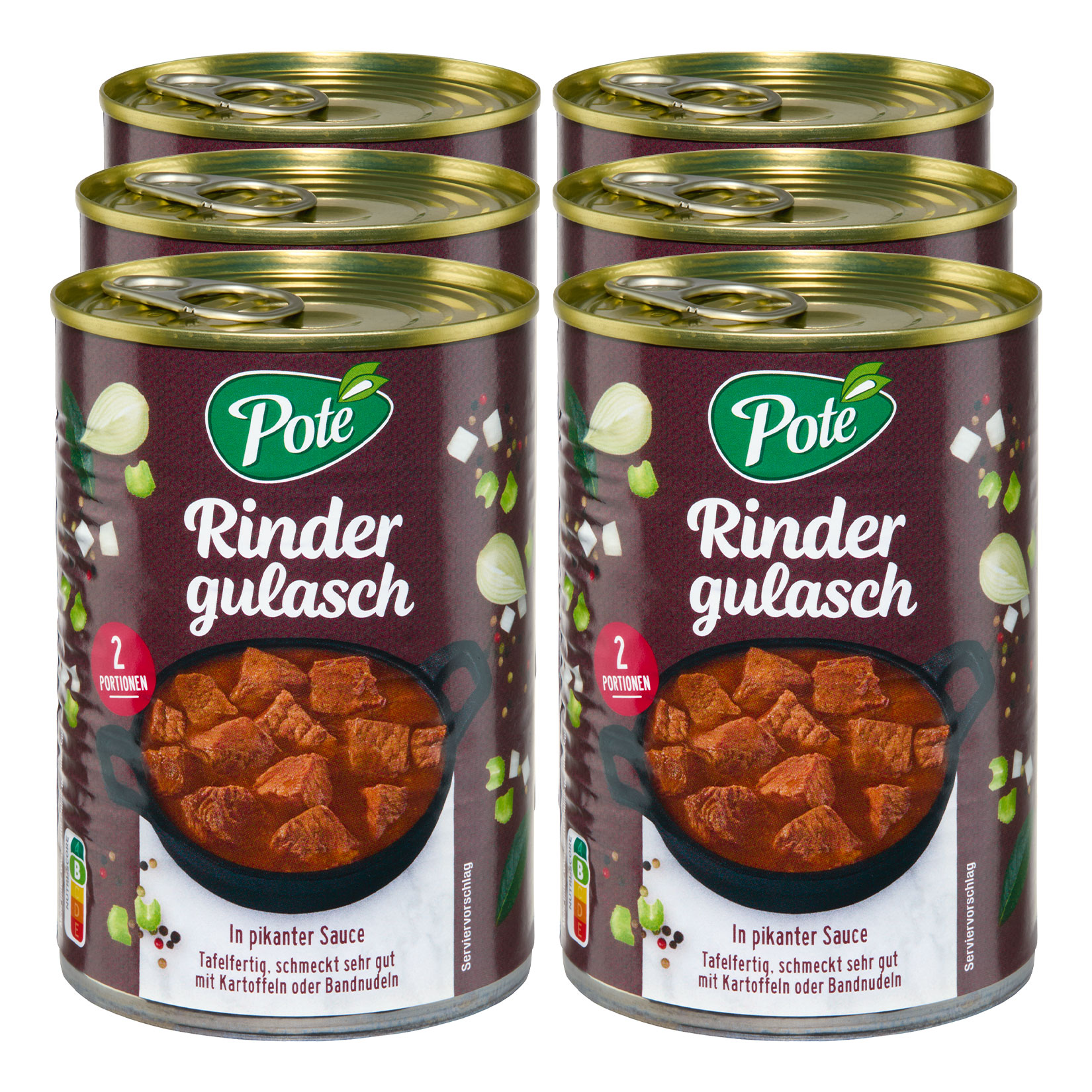 Pote Rindergulasch 400 g, 6er Pack - Bild 1
