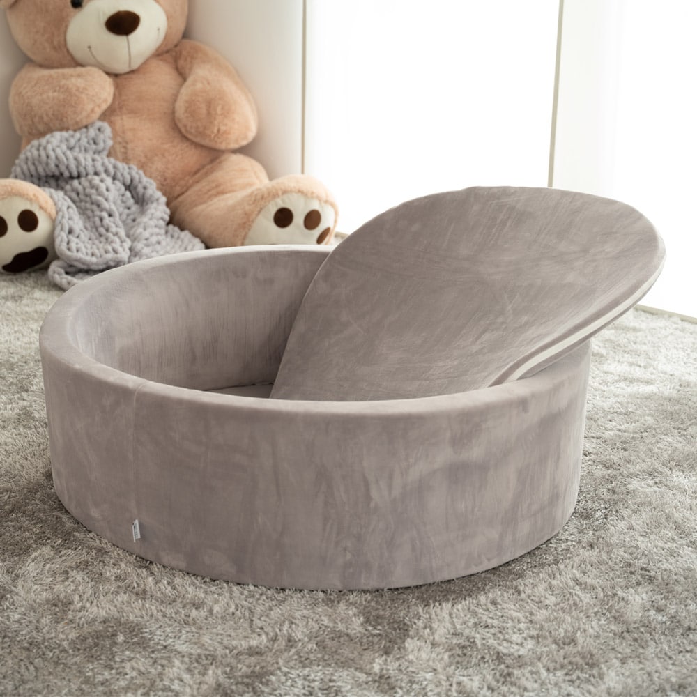 HOME DELUXE B&auml;llebad Samt TWIRL 100x100 cm Grau - Bild 1