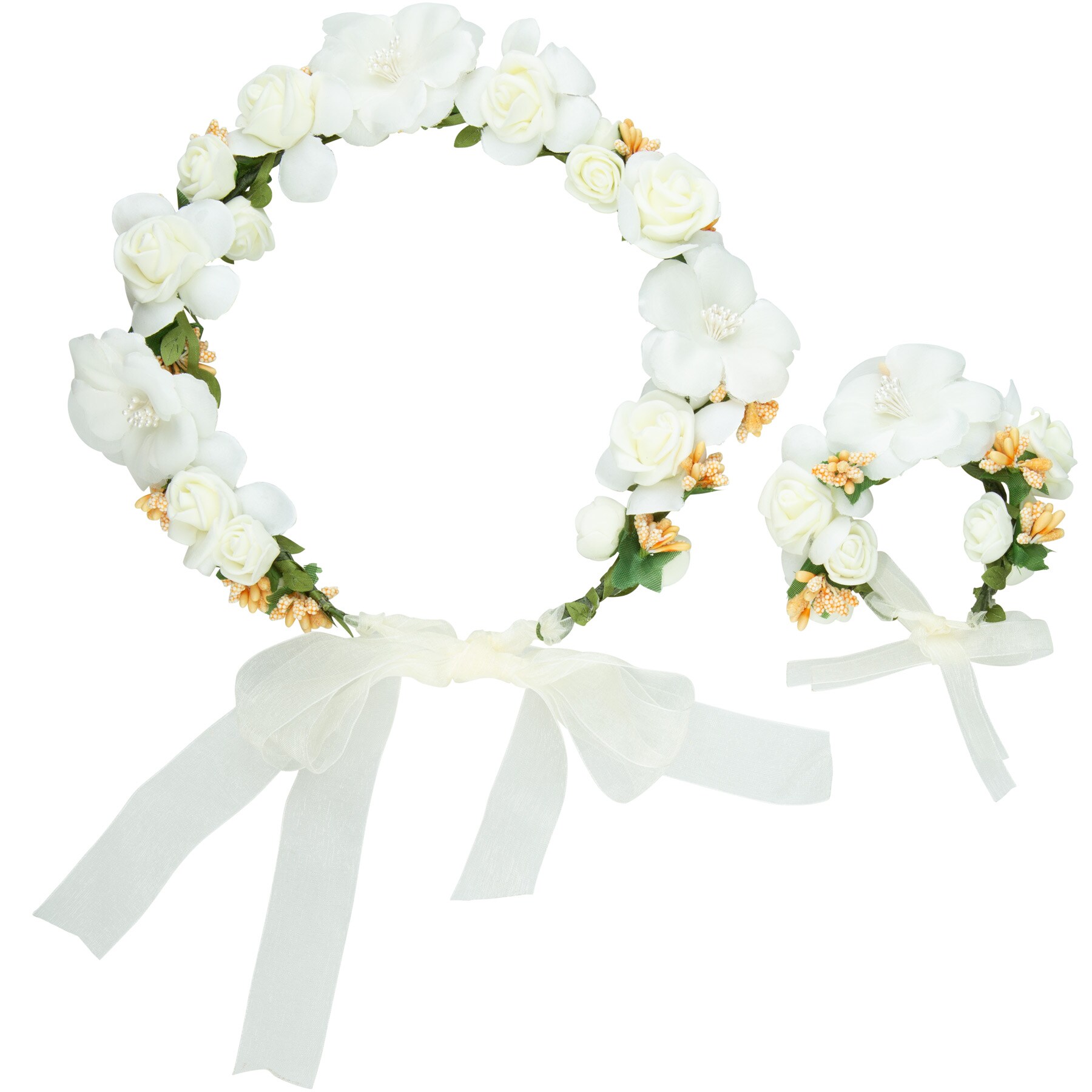 tectake&reg; Blumenkranz und Armreif Hochzeit - Bild 1