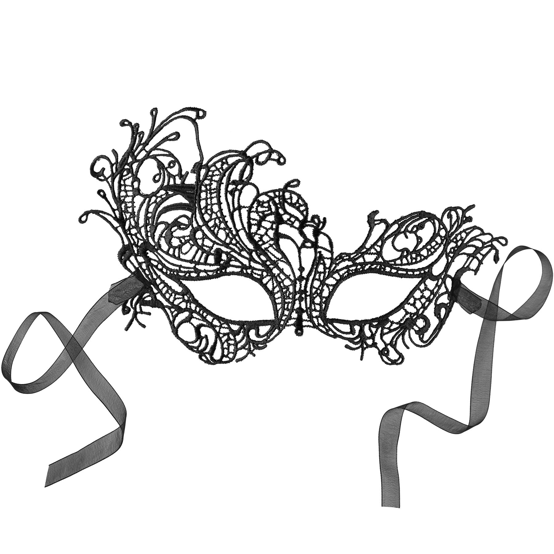 tectake&reg; Schwarze Spitzenmaske Pfau - Bild 1