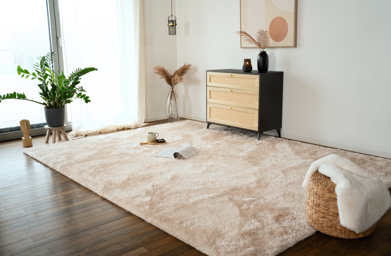 HOME DELUXE Hochflor Teppich SOFI 110x60 cm, Versch. Ausf&uuml;hrungen - beige - Bild 1