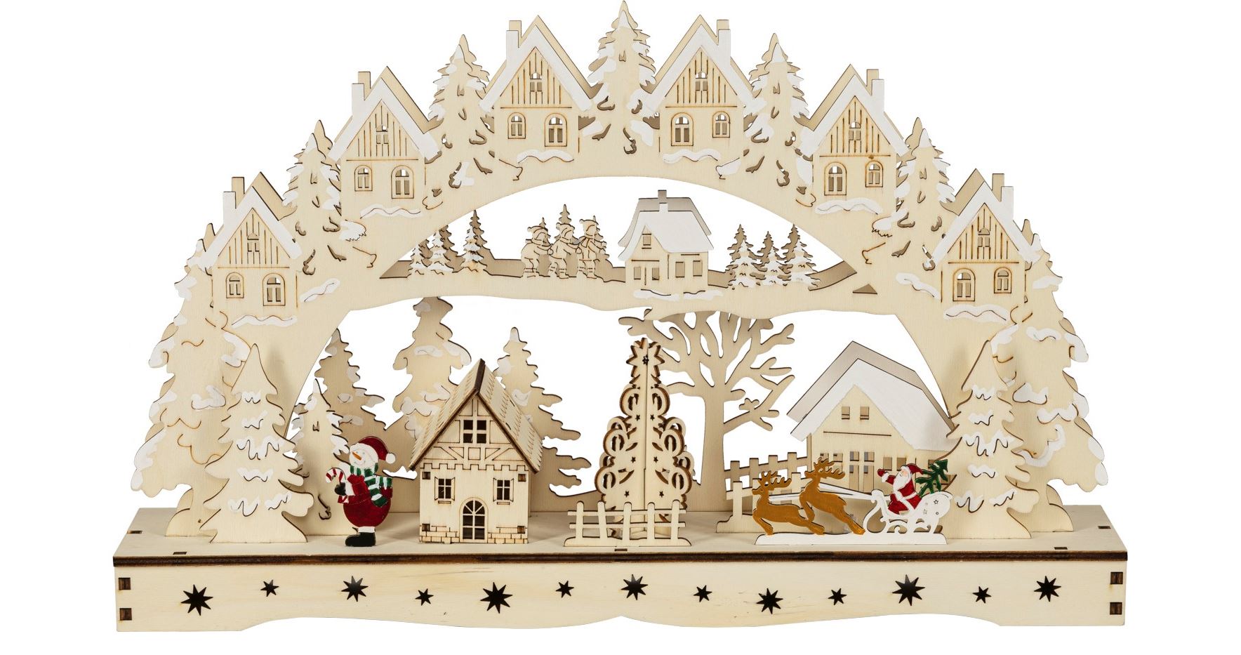 LED Lichterbogen aus Holz Schneemann - Bild 1