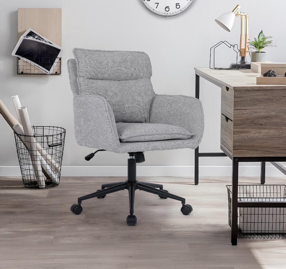 HOME DELUXE B&uuml;rostuhl aus Webstoff CORA, Versch. Ausf&uuml;hrungen - grau - Bild 1