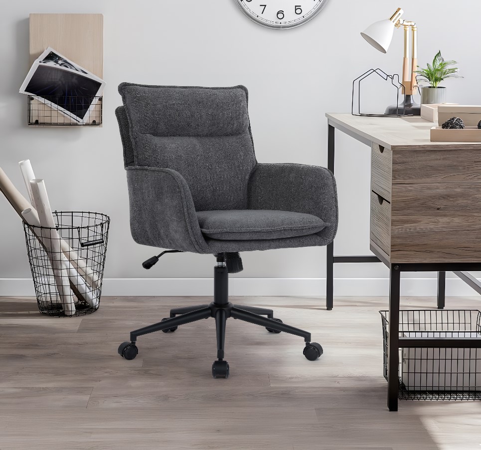 HOME DELUXE B&uuml;rostuhl aus Webstoff CORA, Versch. Ausf&uuml;hrungen - anthrazit - Bild 1