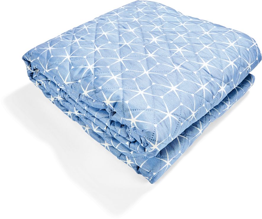 Dekor Tagesdecke XXL  mit Diamantsteppung - Blau mit Sternen/ Blau - Bild 1