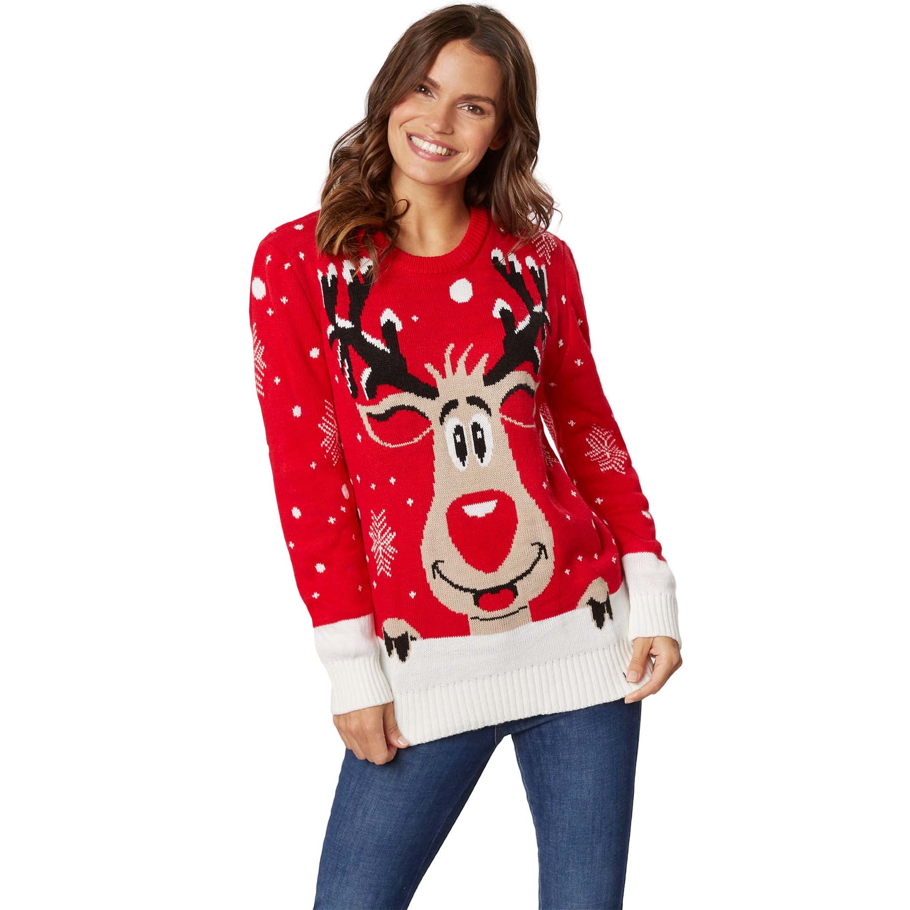 tectake&reg; Weihnachtspullover Rudi Rentier f&uuml;r Frauen - Bild 1