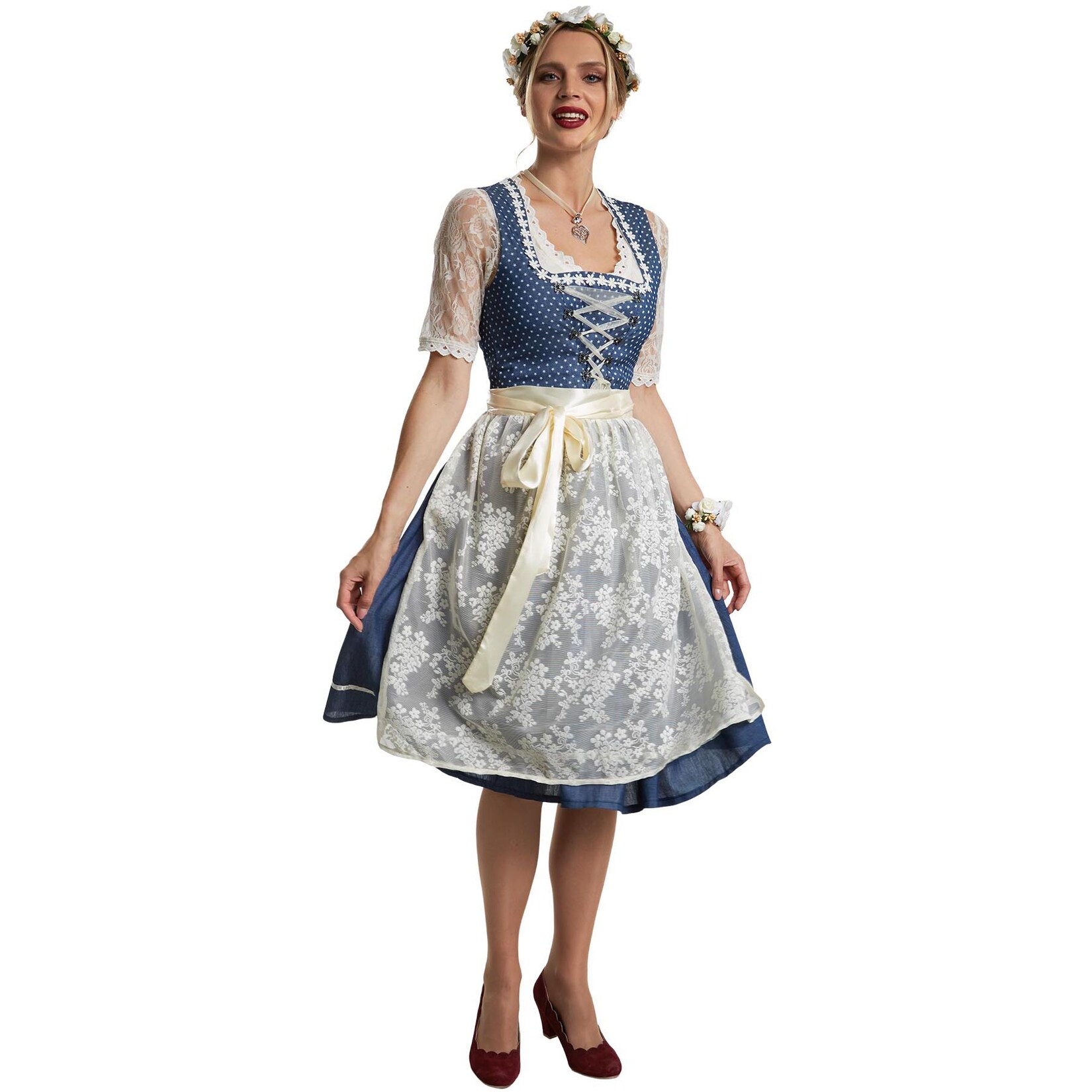 tectake® Midi-Dirndl Kleinwalsertal Modell 2