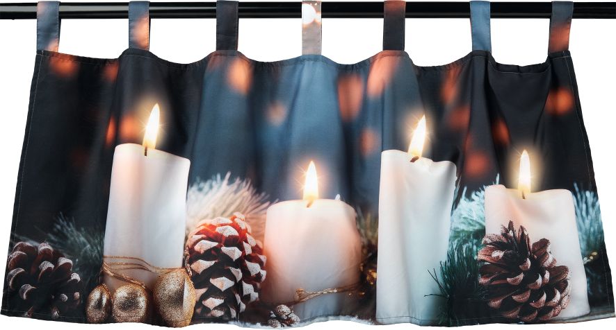 LED Bistro-Gardine 45x120 - Kerzen - Bild 1