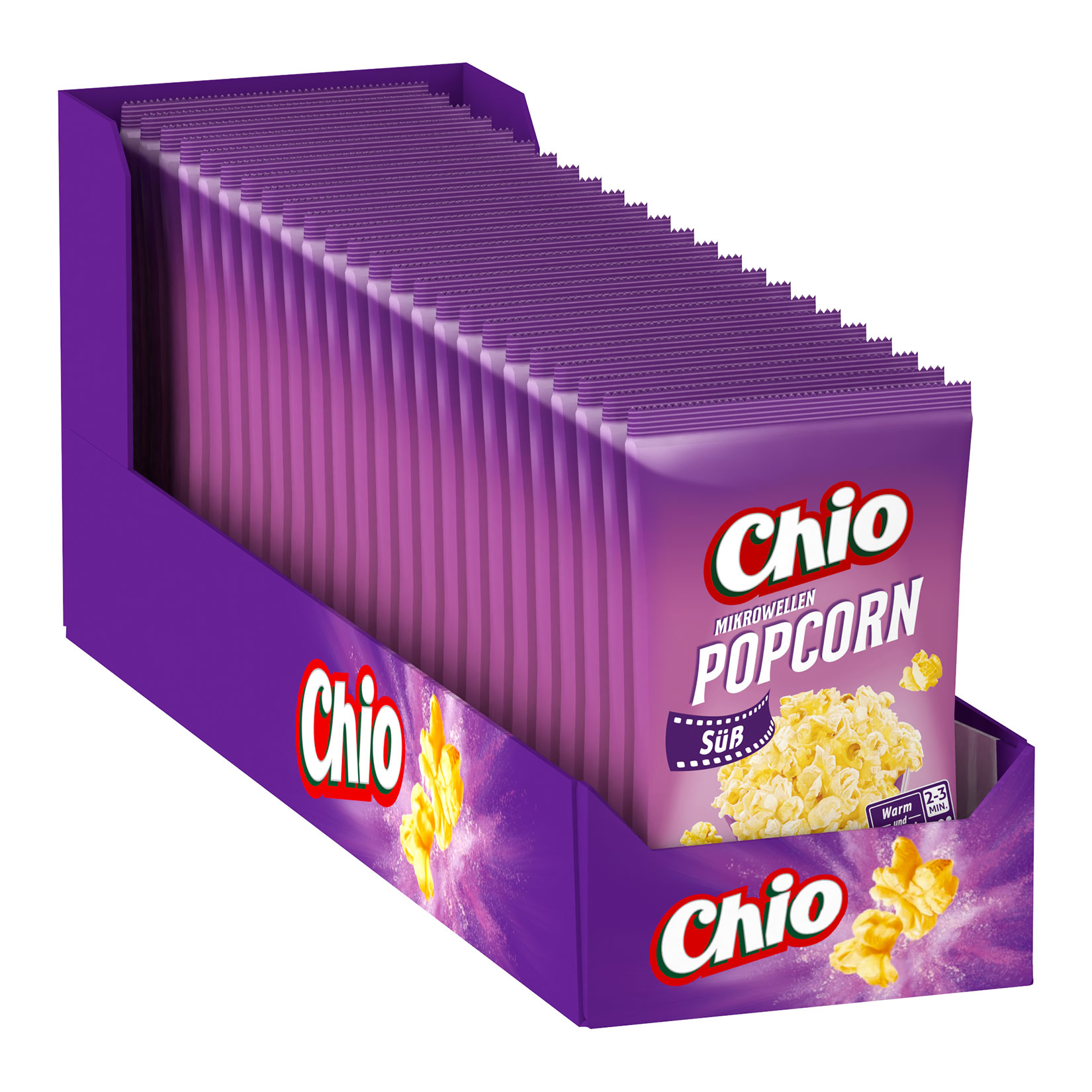 Chio Mikrowellen Popcorn S&uuml;&szlig; 100 g, 24er Pack - Bild 1