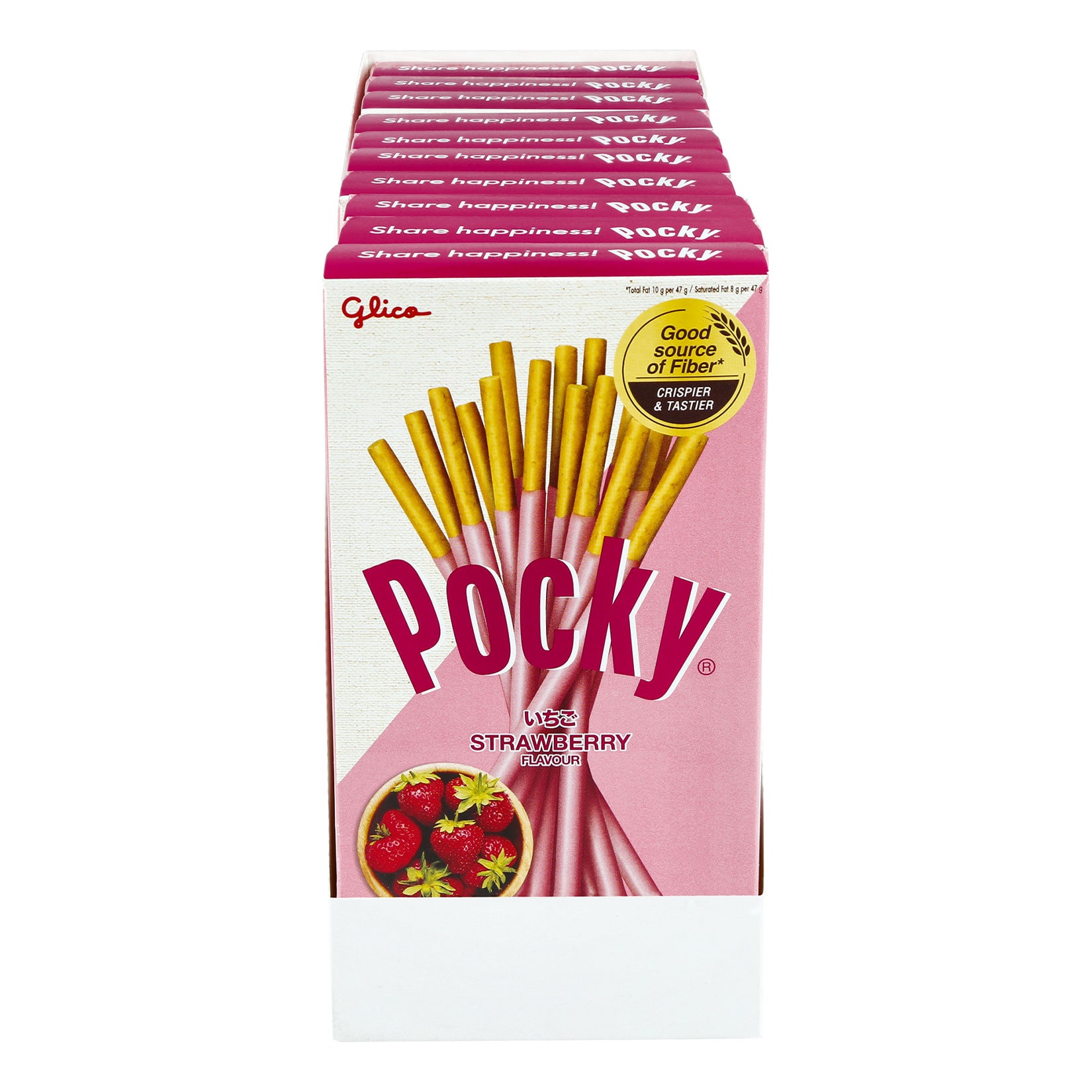 Pocky Strawberry 43 g, 10er Pack - Bild 1