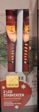 Dekor LED Leuchtkerzen, 2er Pack - Weihnachtsmann - Bild 1
