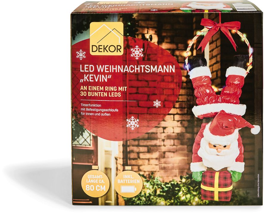 Dekor Weihnachtsmann mit Leiter - h&auml;ngender Weihnachtsmann Kevin - Bild 1