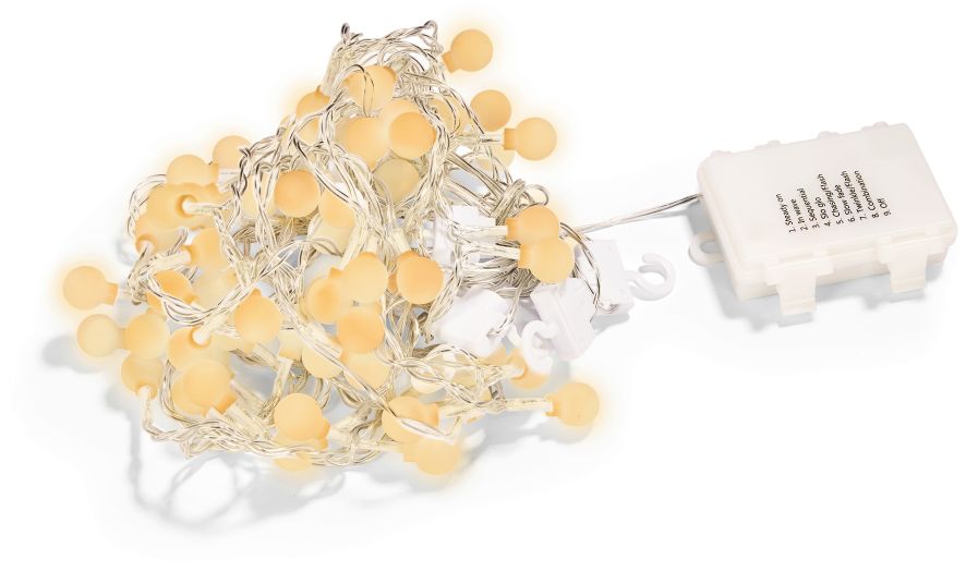 Dekor LED Vorhang - Schneekugeln warmwei&szlig; - Bild 1