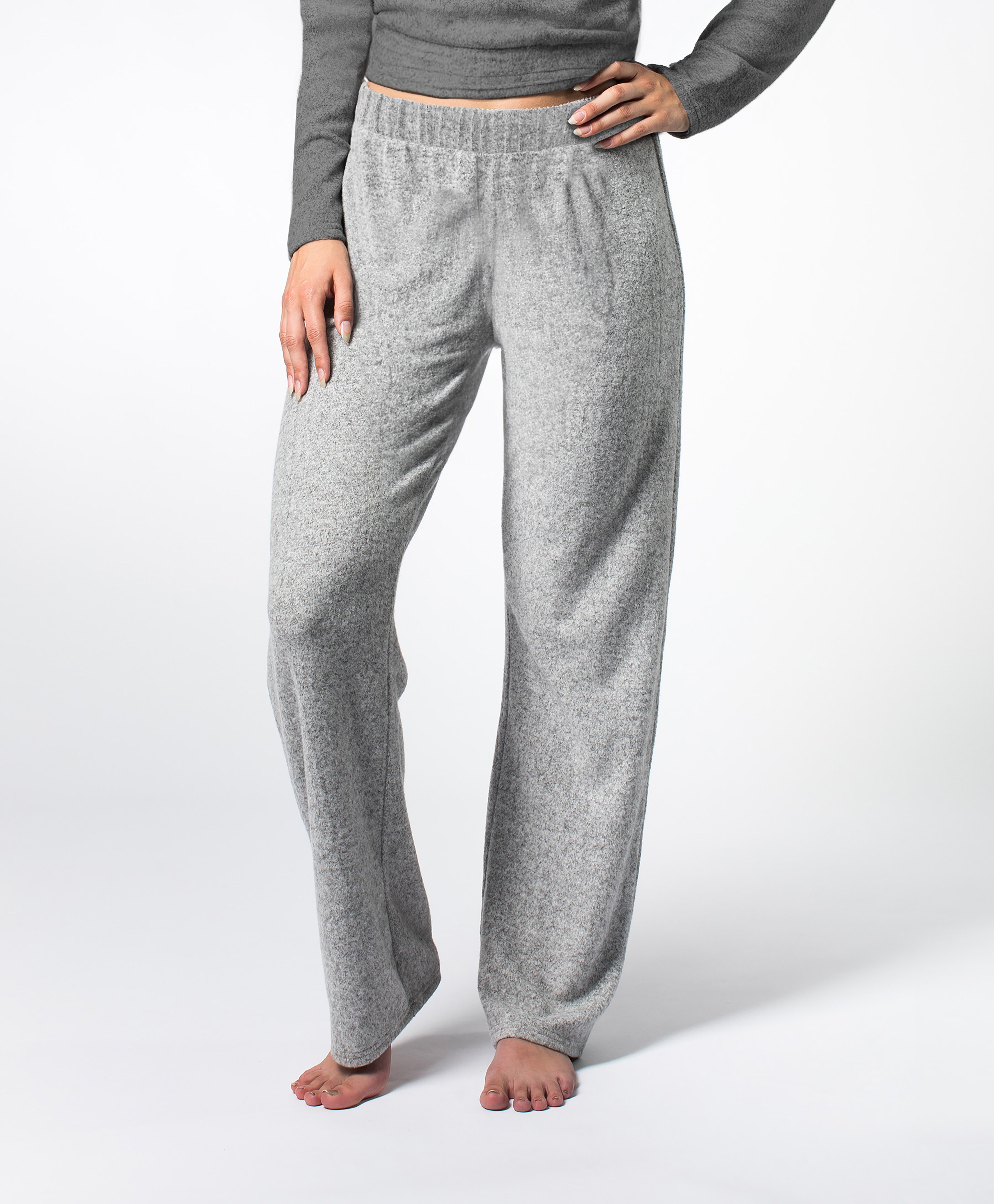 Damen Lounge Strickhose, grau meliert, Gr. S - Bild 1