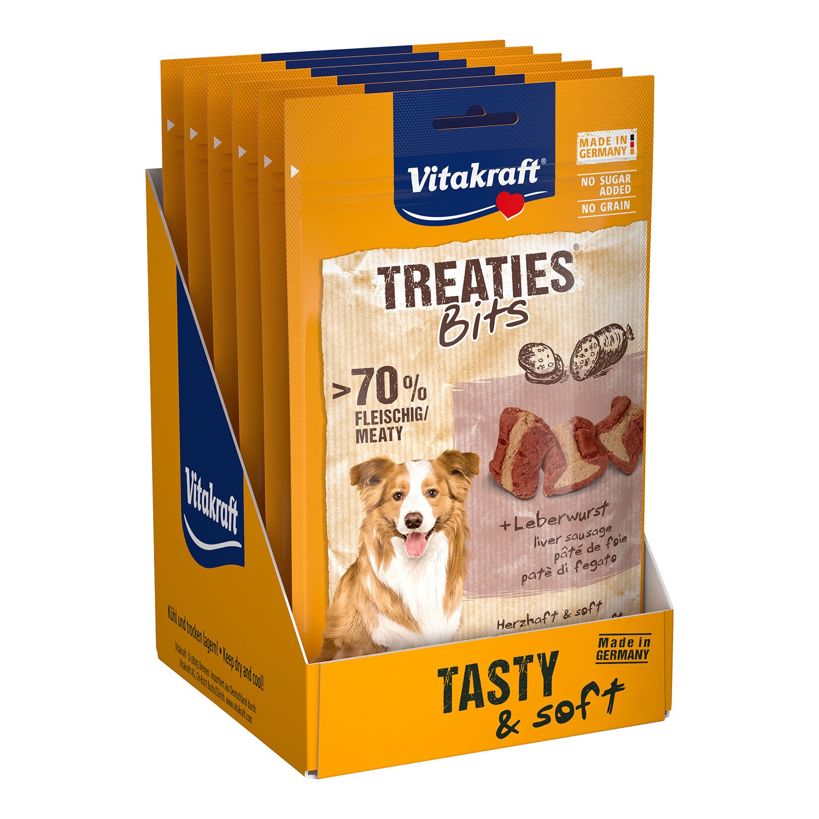 Vitakraft Snack Treaties Bits Leberwurst 120 g, 6er Pack | 04008239703156
