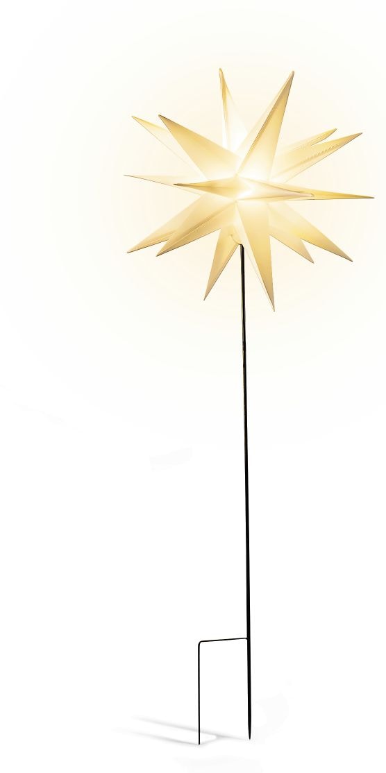 Dekor LED Leuchtstern mit Erdspie&szlig; - wei&szlig; - Bild 1
