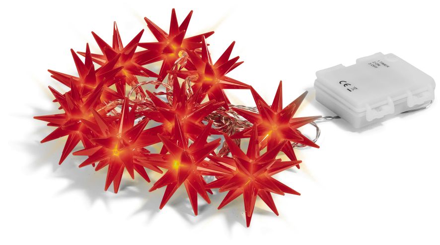 Dekor LED Leuchtstern-Kette 10er - rot - Bild 1
