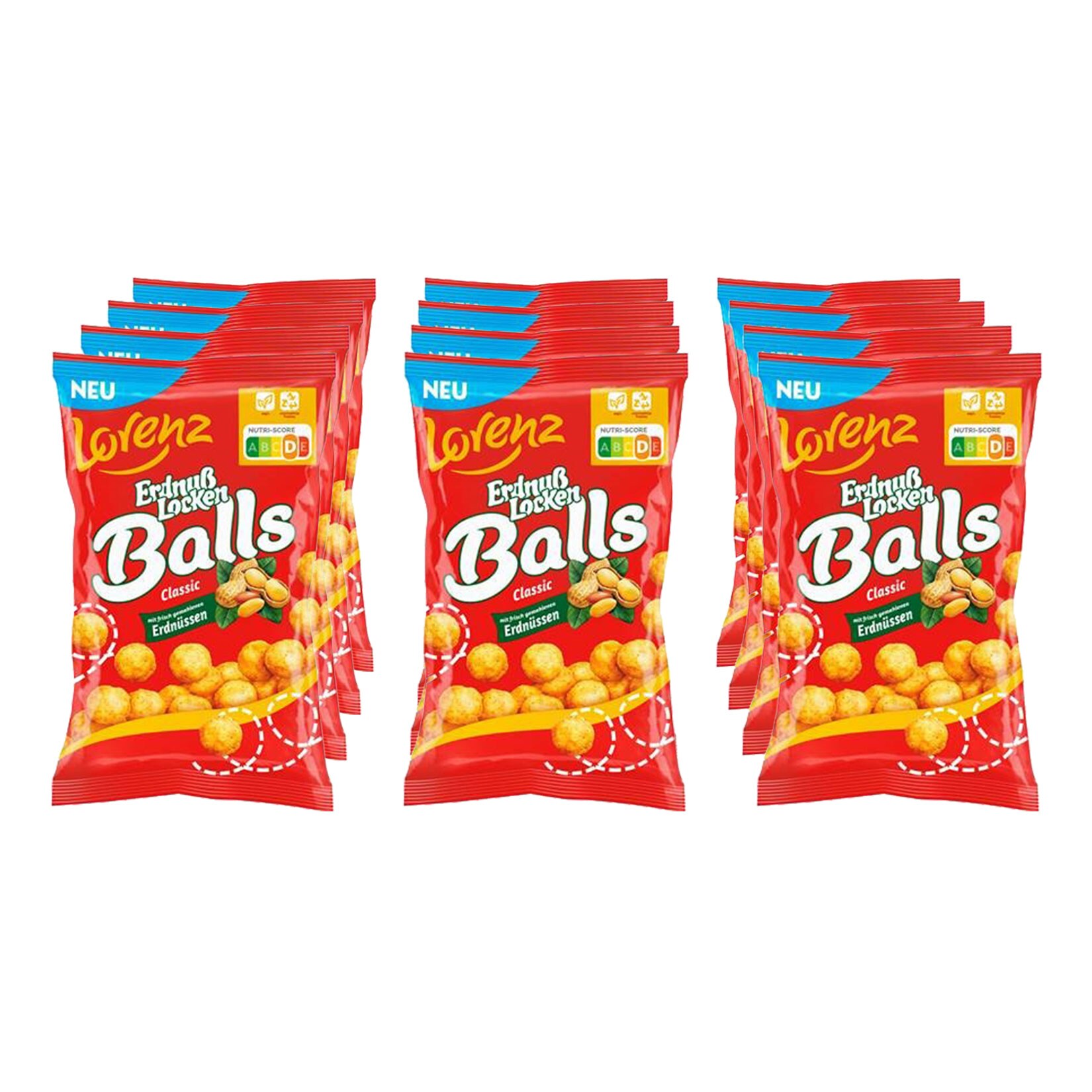 Lorenz Erdnuss Locken Balls 130g, 12er Pack - Bild 1