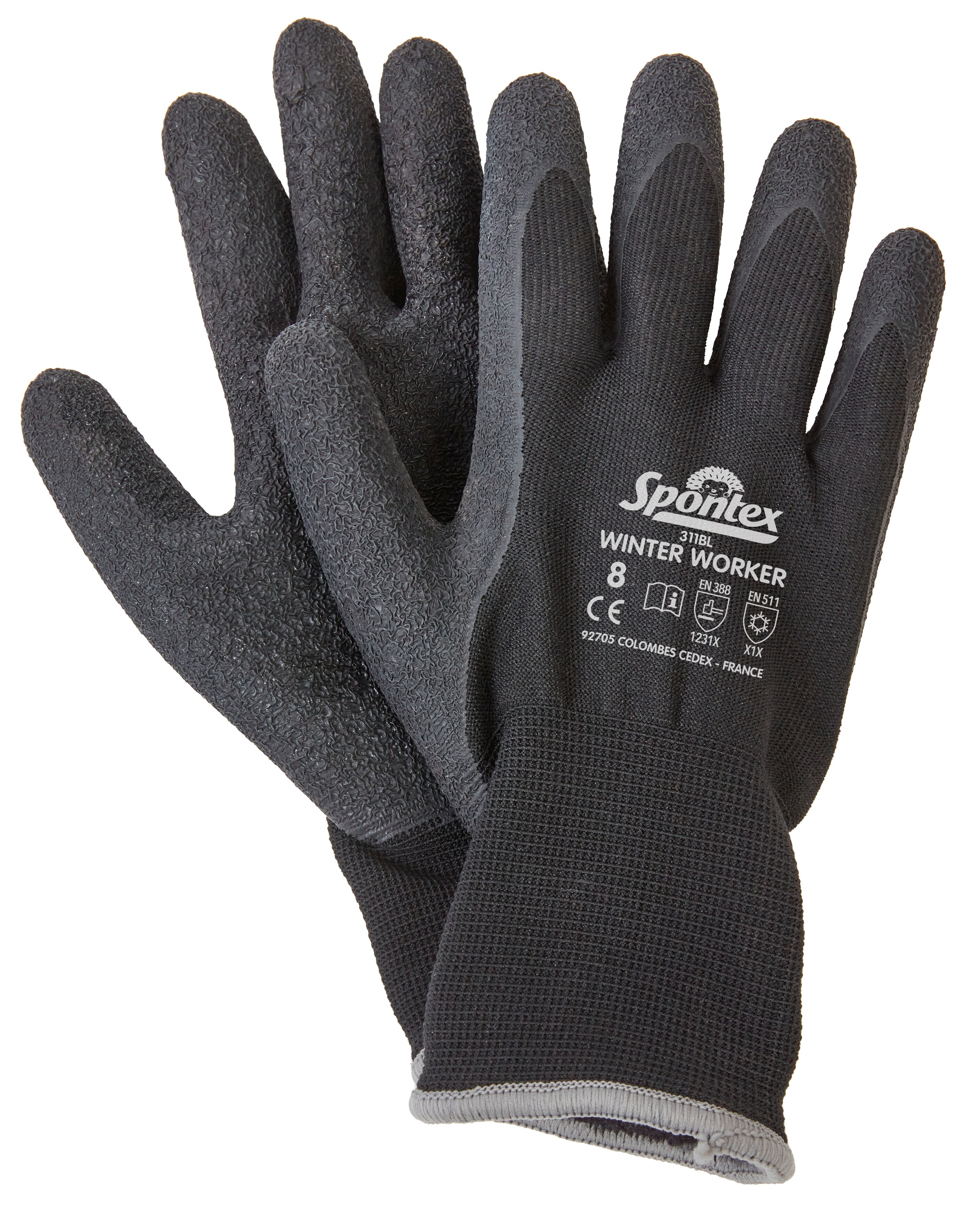 Arbeitshandschuhe Winter Worker Gr.7 - schwarz, rot, gr&uuml;n - Bild 1