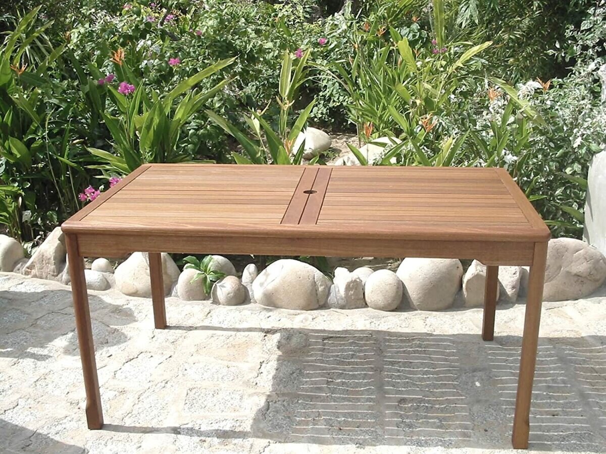 Gartentisch New Jersey 150 x 85 cm natur massiv