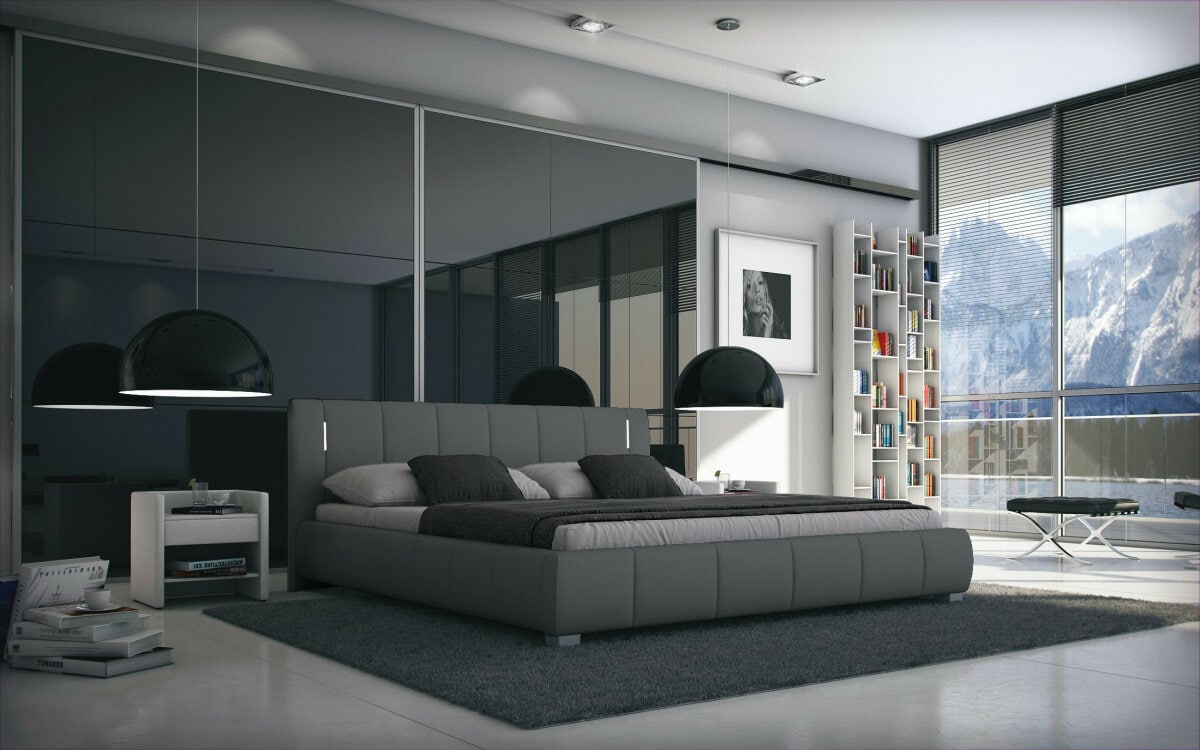 Sedex Bett Luna 140x200cm grau mit LED Beleuchtung - Bild 1