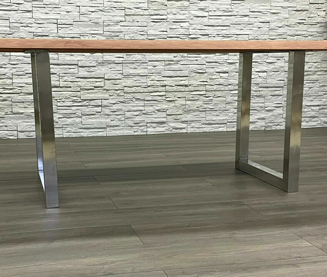 Sedex SPU Esstisch mit U-untergestell 220x100 cm Stahl verchromt/natur - Bild 1