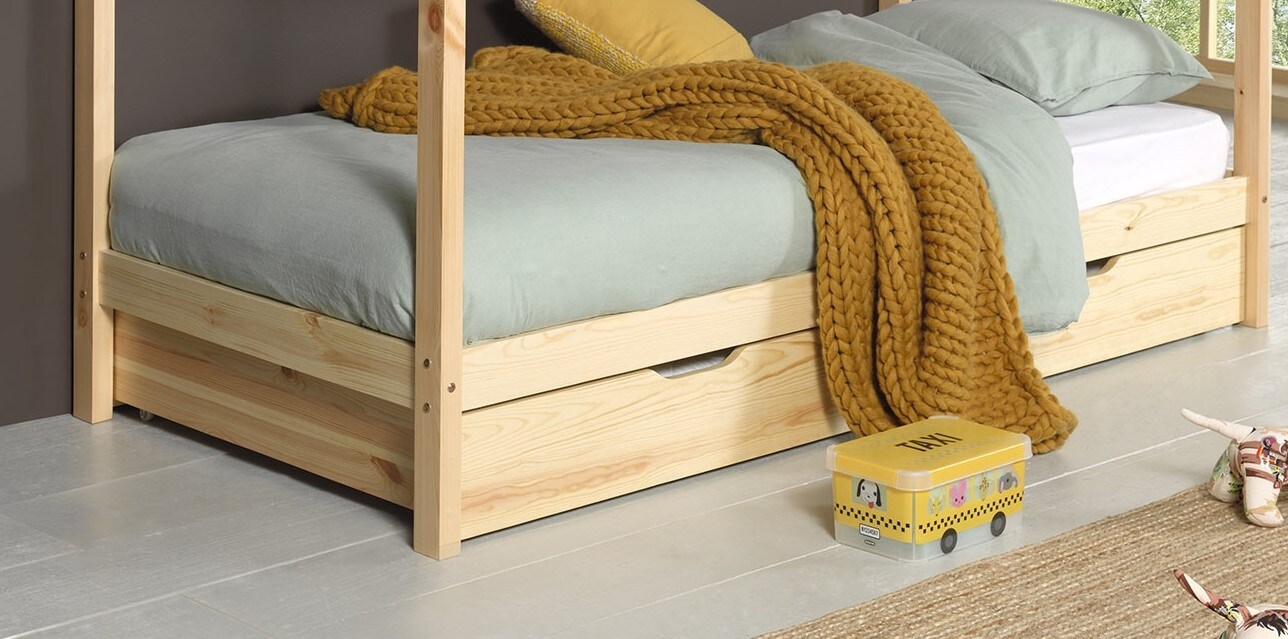 Bettschublade für Hausbett Serie Dallas Fa. Vipack, 90 x 190 cm, Natur | 05420070231398