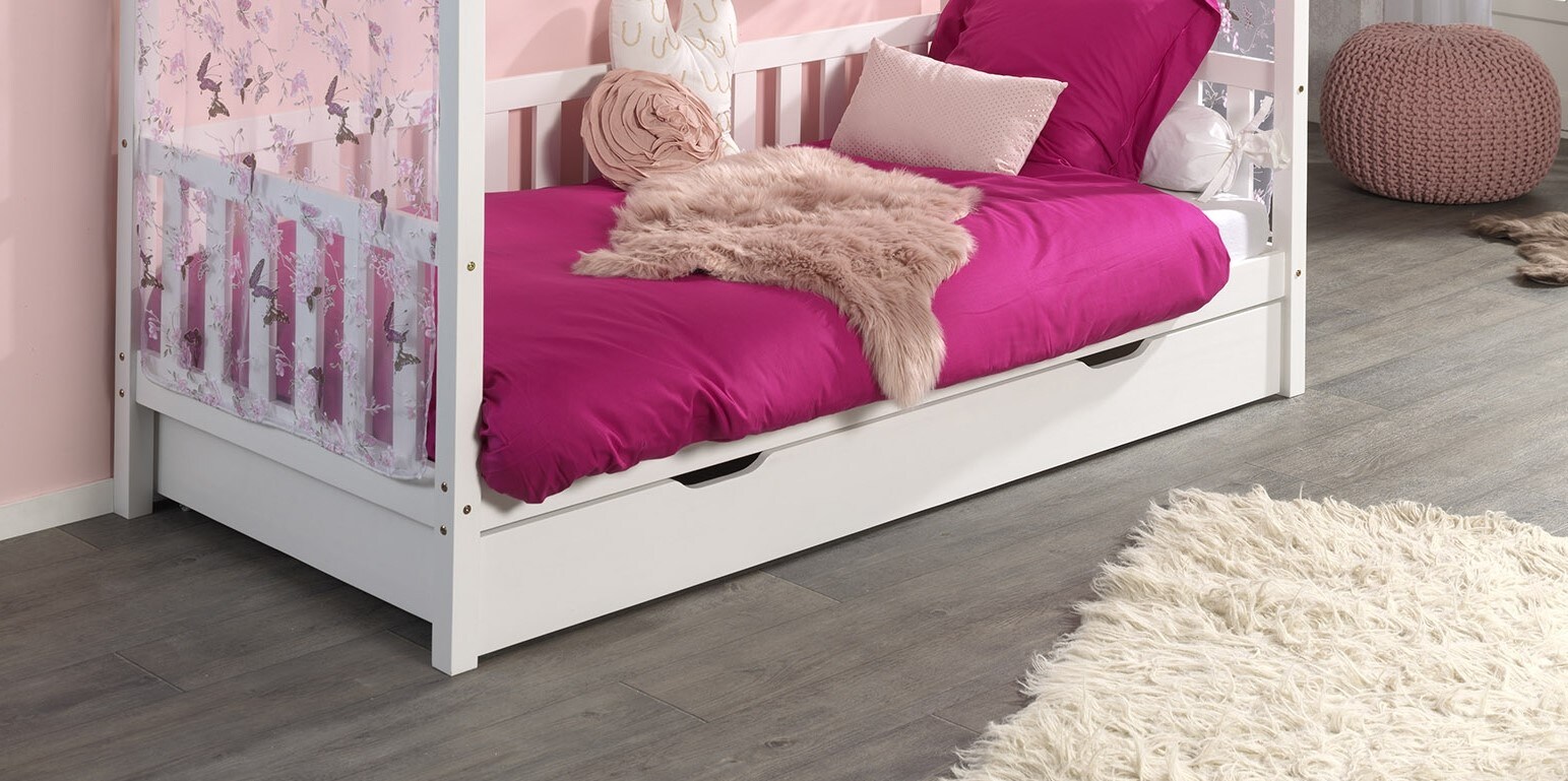 Bettschublade für Hausbett Serie Dallas Fa. Vipack, 90 x 190 cm, Weiß | 05420070231404