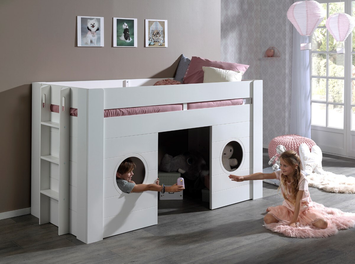 Freya halbhohes Bett 90 x 200 cm Liegefl&auml;che, Wei&szlig; - Bild 1