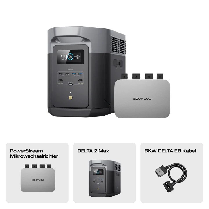 ECOFLOW Delta 2 Max - Portable Powerstation + 800W Micro Inverter - Bild 1