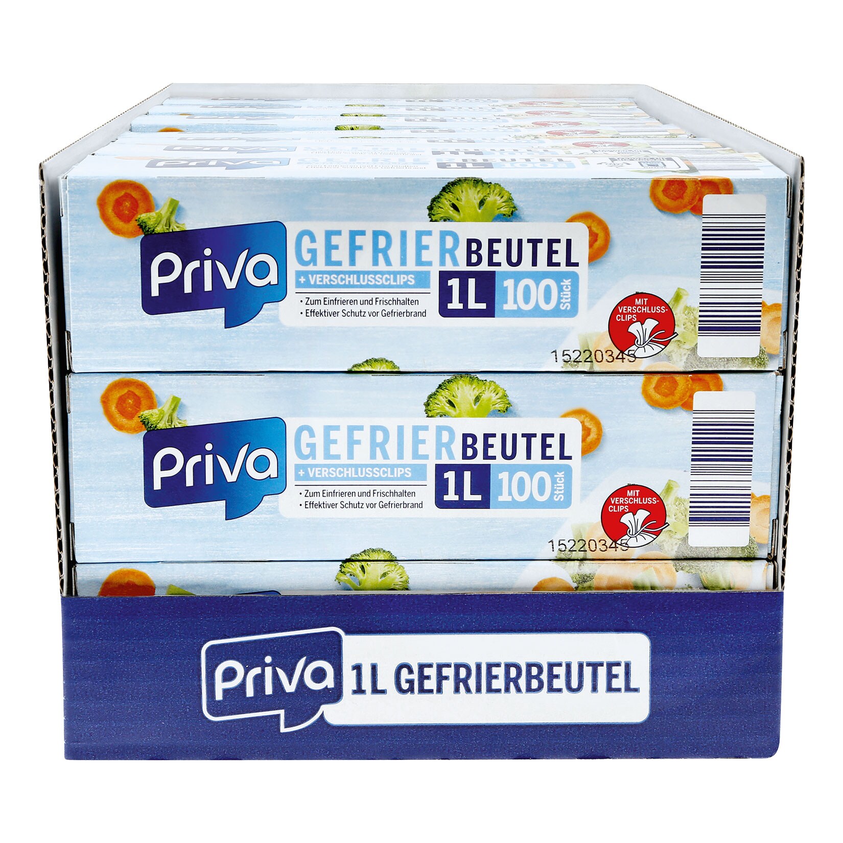 Priva Gefrierbeutel 100 St&uuml;ck 1 Liter, 21er Pack - Bild 1