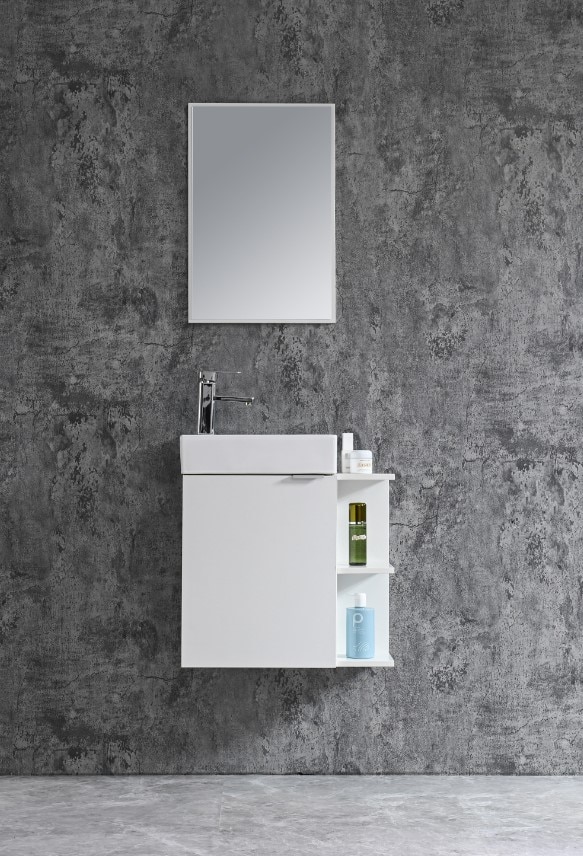 Sanotechnik Cloud 55x60cm wei&szlig; Unterschrank + WT + Spiegel - versch. Auf&uuml;hrungen - Bild 1