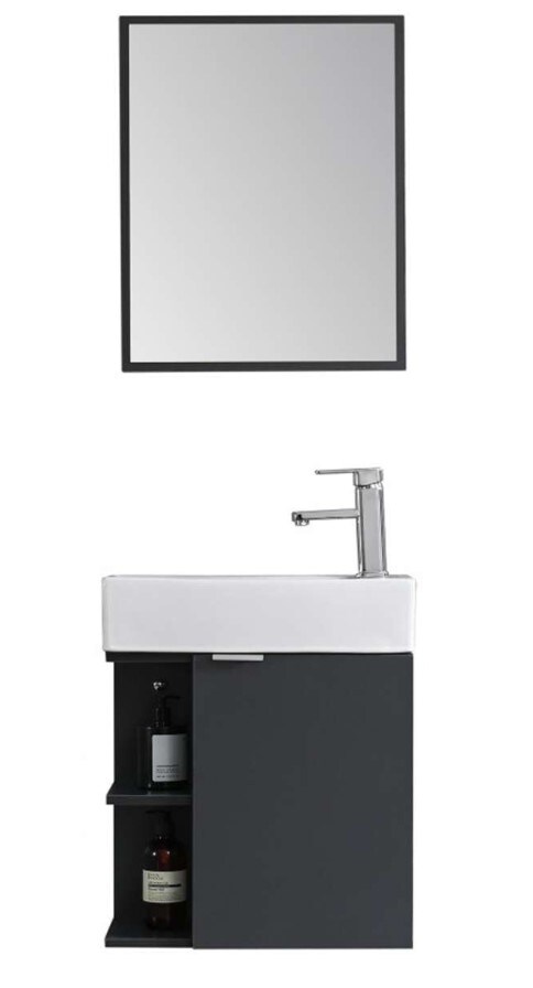Sanotechnik Spring 50x60cm grau Unterschrank + WT + Spiegel - versch. Auführungen