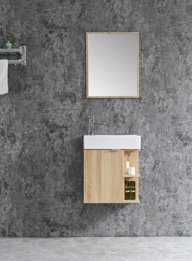 Sanotechnik Spring 50x60cm braun Unterschrank + WT + Spiegel - versch. Auf&uuml;hrungen - Bild 1