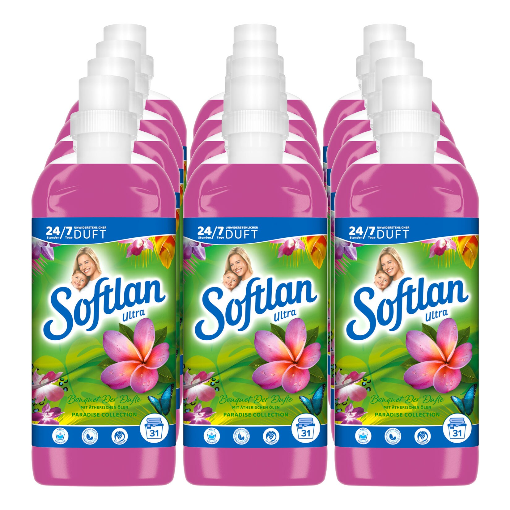 Softlan Weichsp&uuml;ler Paradise Collection 650 ml, 12er Pack - Bild 1