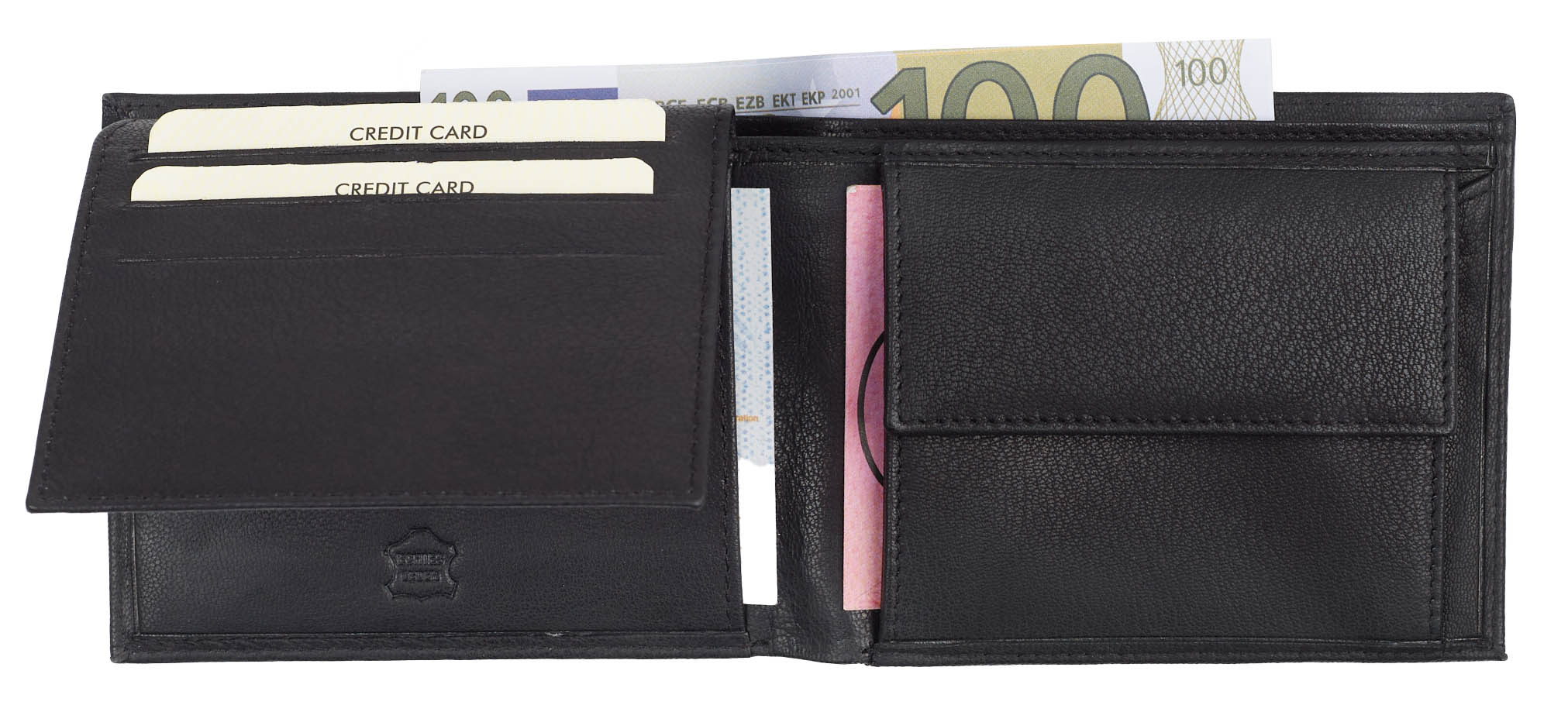 Spirit of Colours Ledergeldb&ouml;rse - Querformat, schwarz - Bild 1