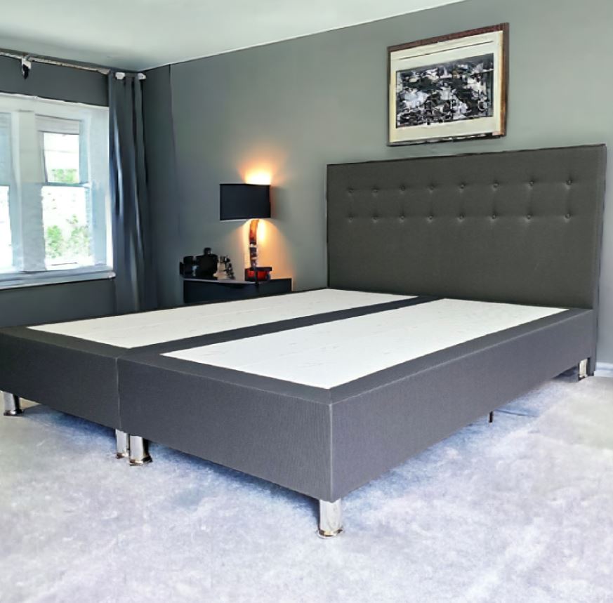 Inter Trading  Boxspringbett MANILA anthrazit 180x200 cm ohne Matratze, ohne Topper - Bild 1