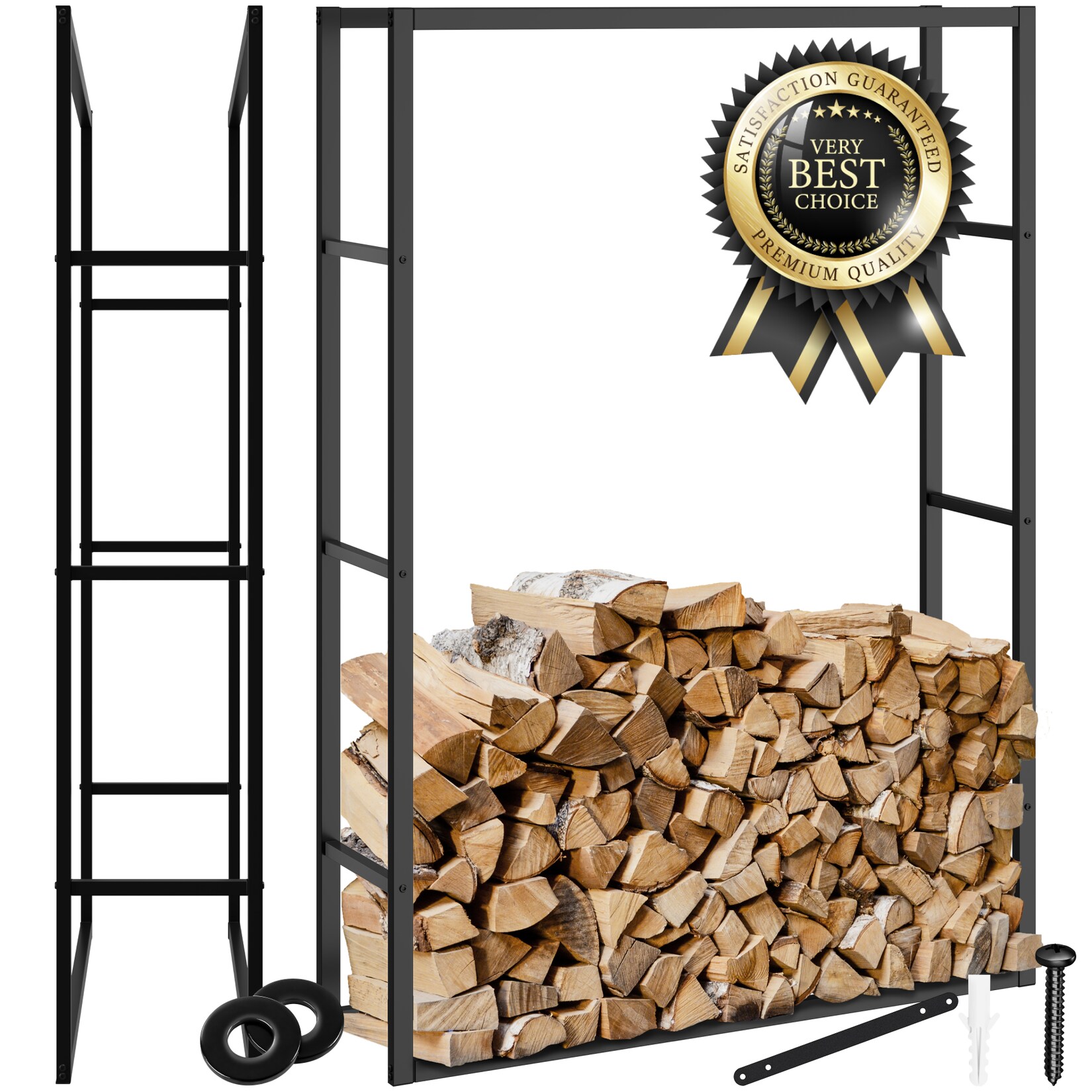 tectake® Kaminholzregal, Industrial-Look, großer Stauraum, inklusive Kippschutz, 100,5 x 25 x 150 cm