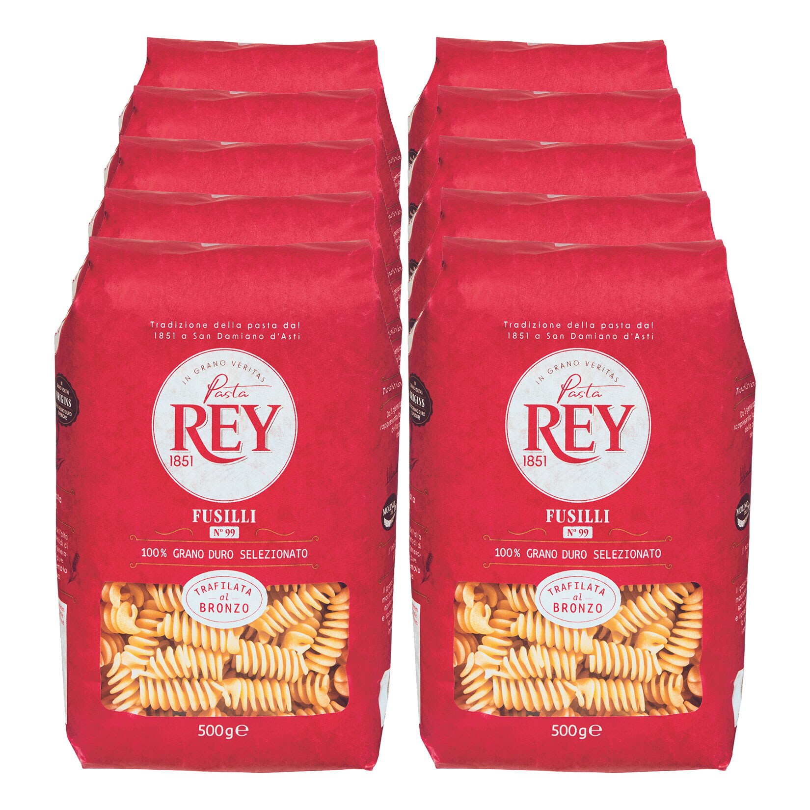 Pasta Rey Bronzepasta Fusilli 500 g, 10er Pack - Bild 1