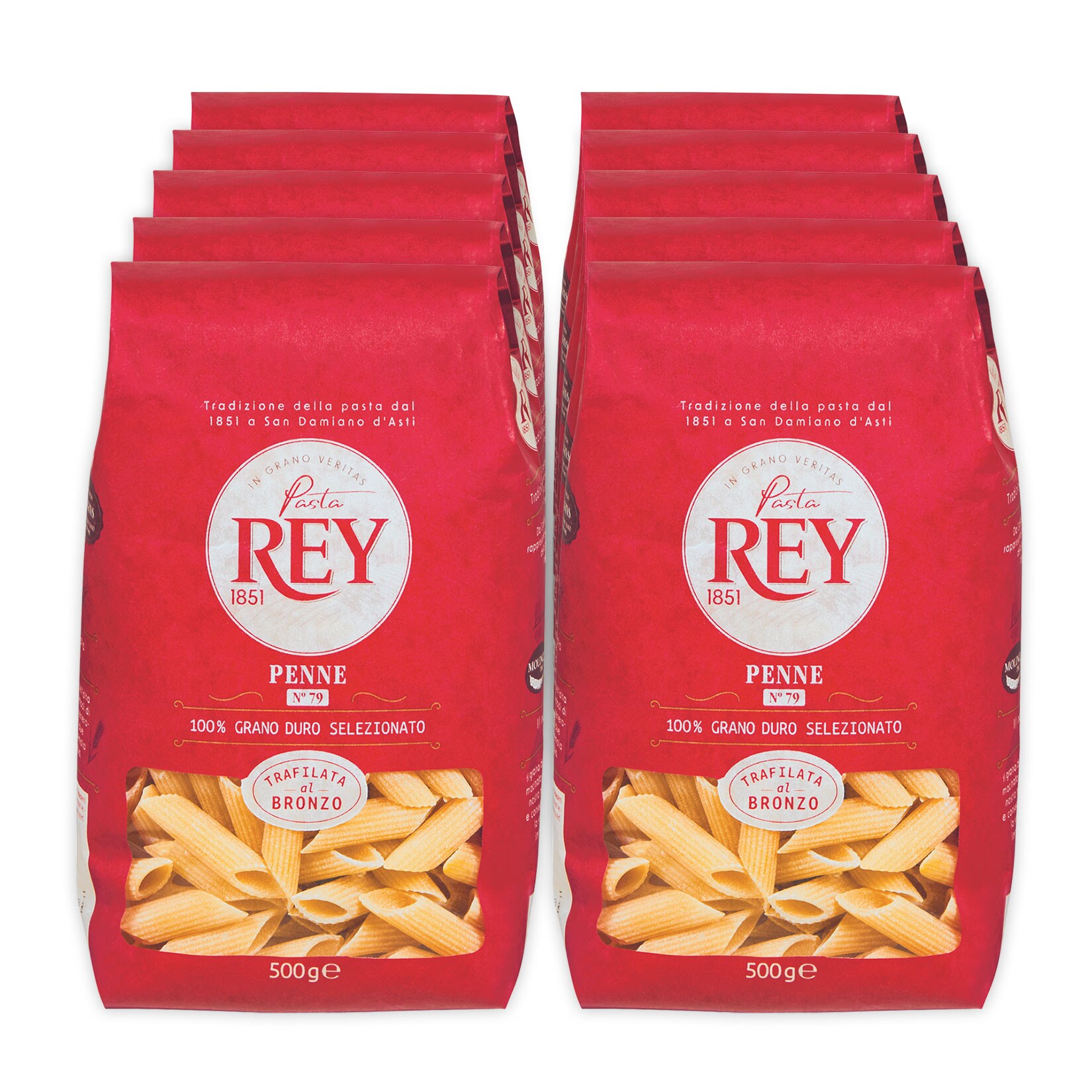 Pasta Rey Bronzepasta Penne Rigate 500 g, 10er Pack - Bild 1