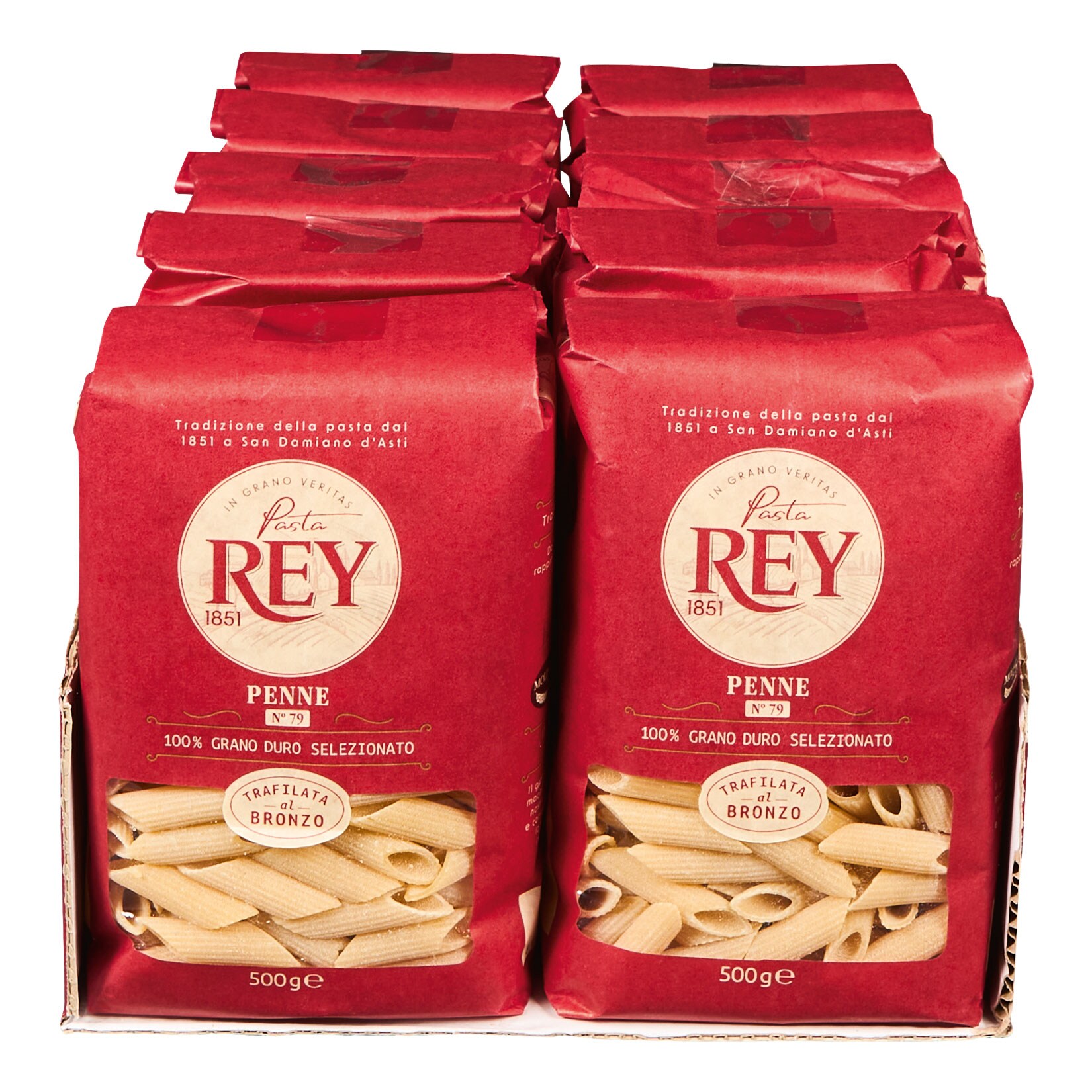 Pasta Rey Bronzepasta Penne Rigate 500 g, 10er Pack | 08001740822565