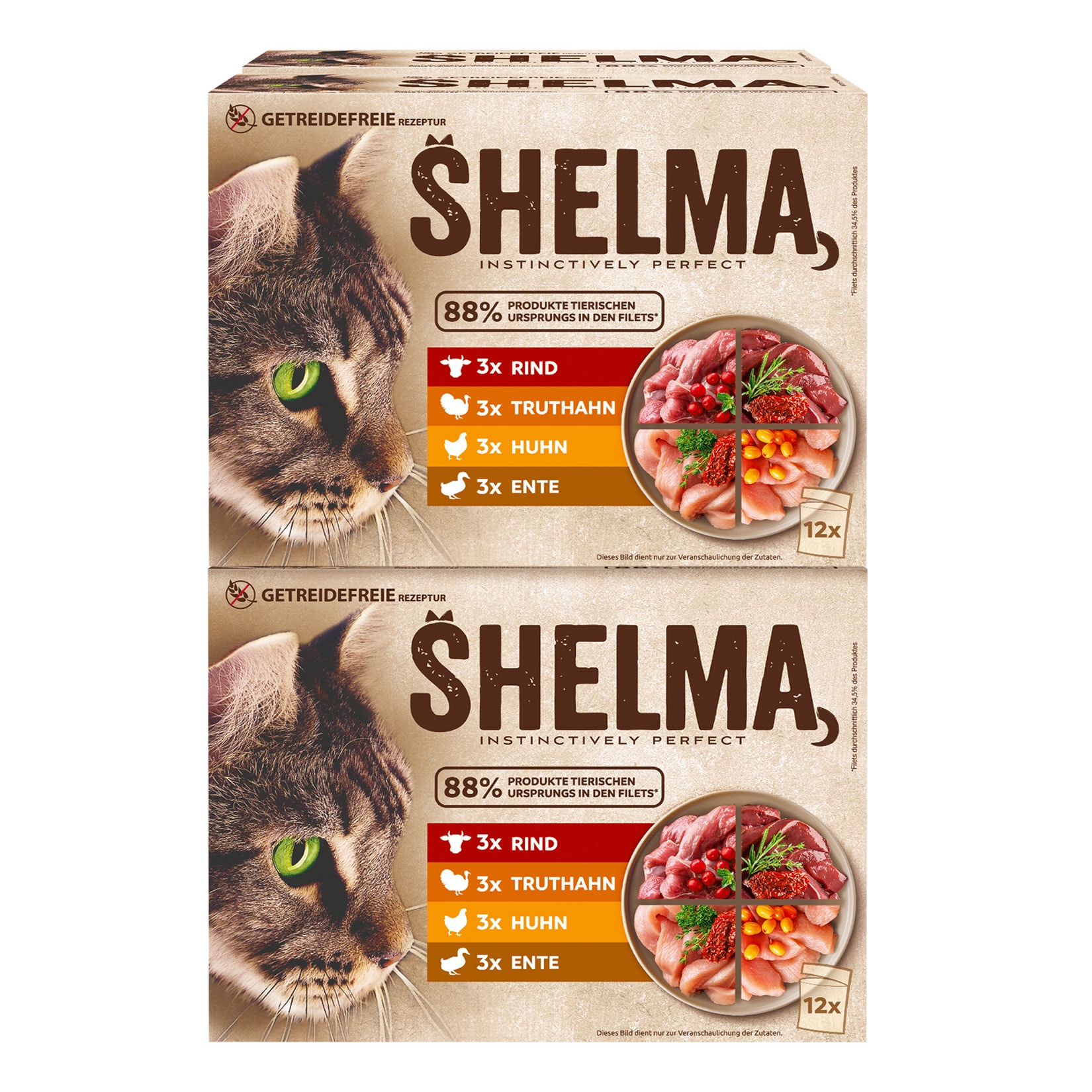 Shelma Multipack Fleisch 12 x 85 g, 4er Pack - Bild 1