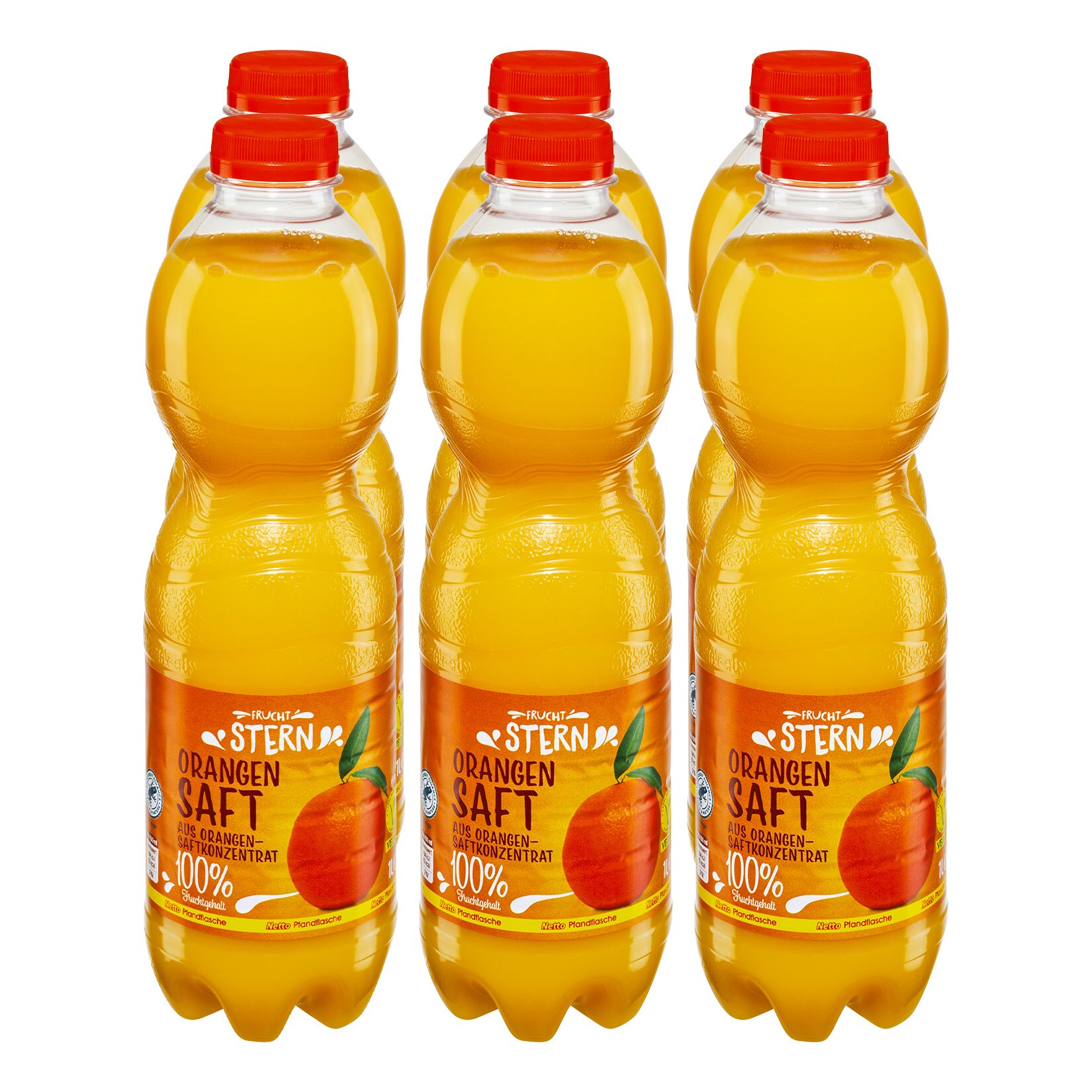 Fruchtstern Orangensaft 1 Liter, 6er Pack - Bild 1