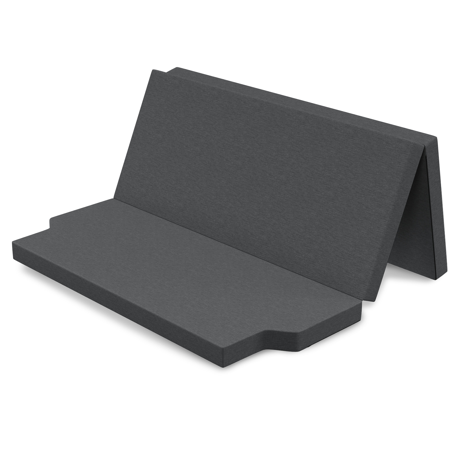 Camper Matratze f&uuml;r VW T4, T5, T6, T6.1 Multivan, California Beach, Caravelle, Transporter, Klappmatratze grau, 185x148x8cm - Bild 1